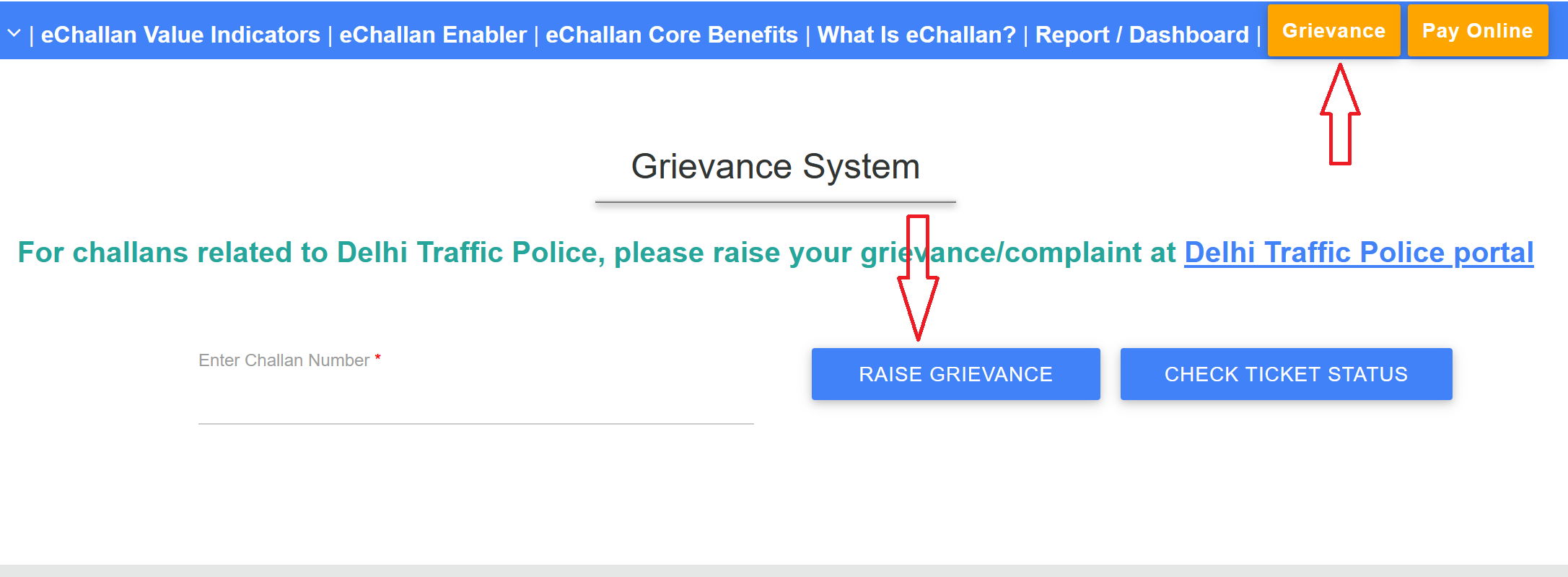 eChallan grievance