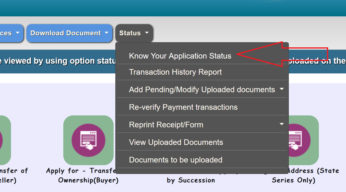 Application status vahan portal