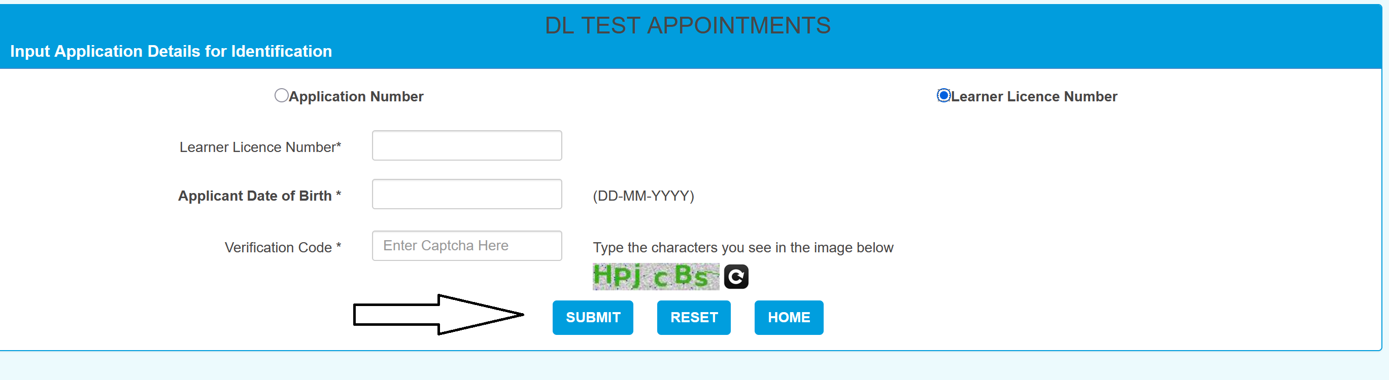 DL Test Appointment